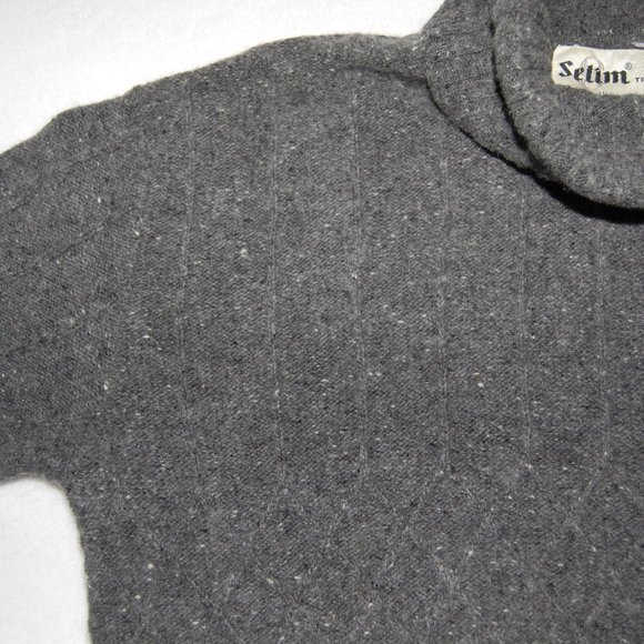 Vintage 1991, Dark Gray Heather Knit Turtleneck, 100% Lambswool - Picture 7 of 13
